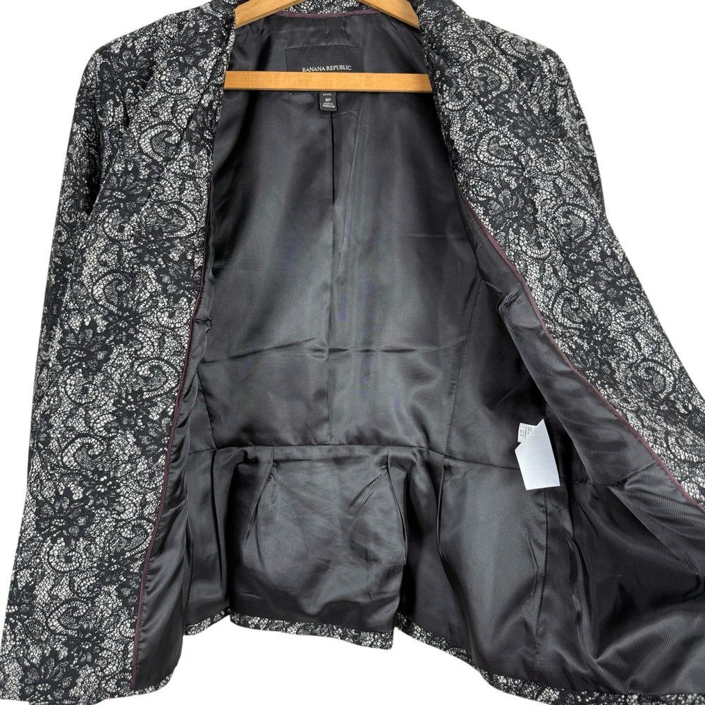 Banana Republic Women Blazer Jacket 8P Floral Dark Romantic Artsy Glam Event - Picture 3 of 9